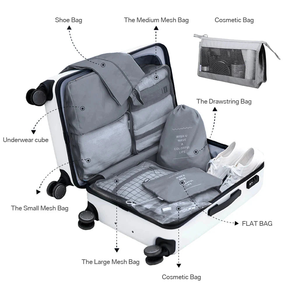 8-Piece Travel Packing Cube Set – Luggage Organizer Bags for Suitcases, Carry-On, Clothes & Accessories